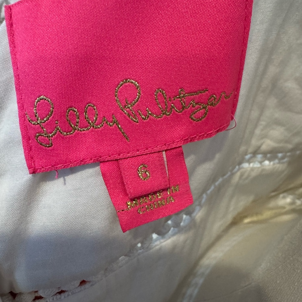 LILLY PULITZER Size 6 Jaida Sweetheart neckline White Eyelet Dress NWOT - Picture 7 of 7